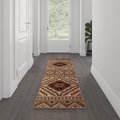 Flash Furniture Brown 2' x 7' Diamond Patterned Area Rug OK-BEI-7147A-HARDAL-27-BR-GG